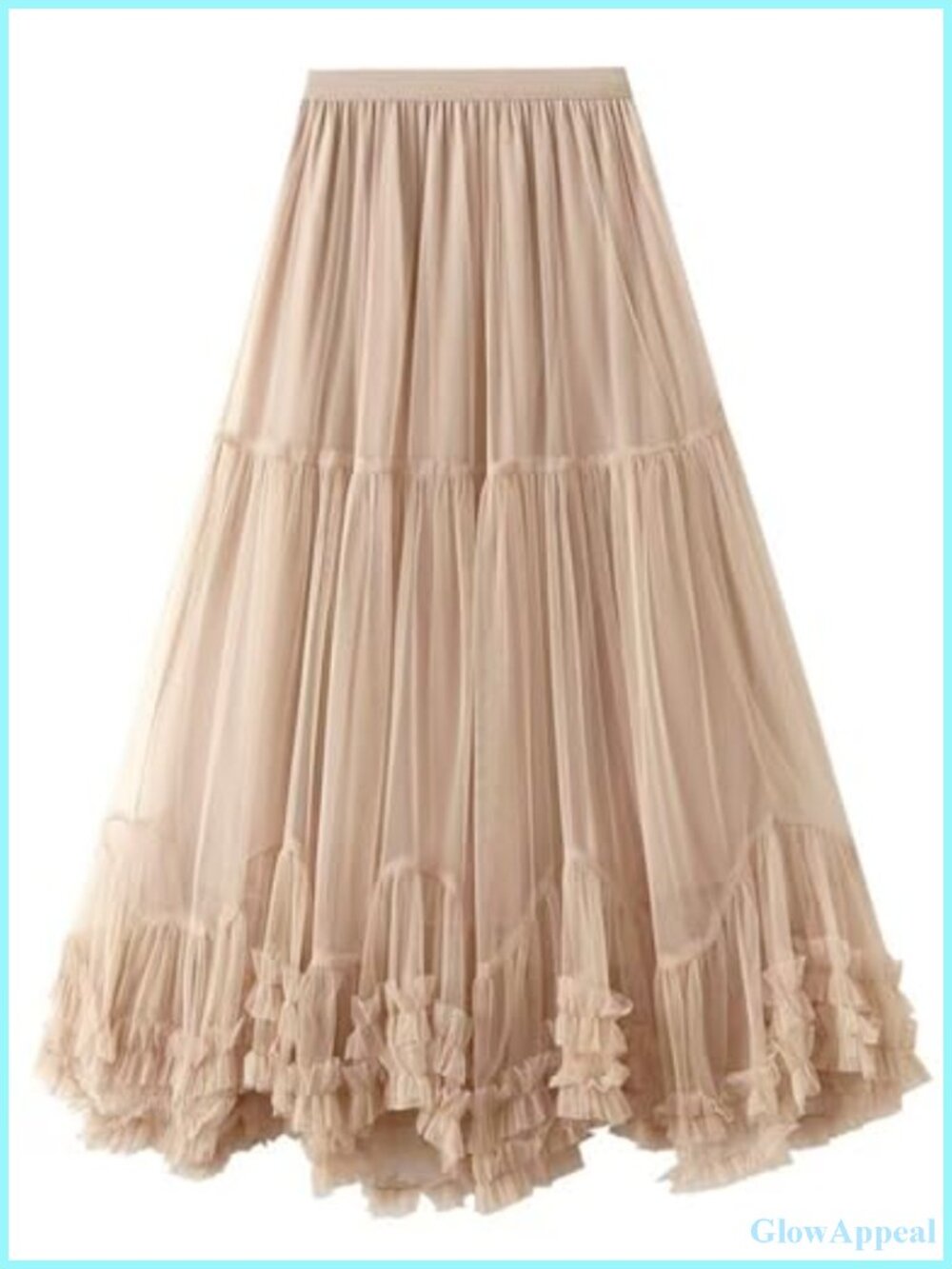Maxi Tulle Skirt Layered Mesh Tiered Fairy Tutu Skirt Women's A-Line High Rise
